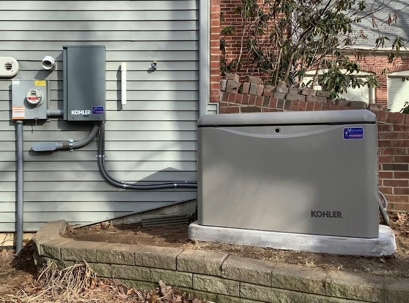 Kohler generator next to house