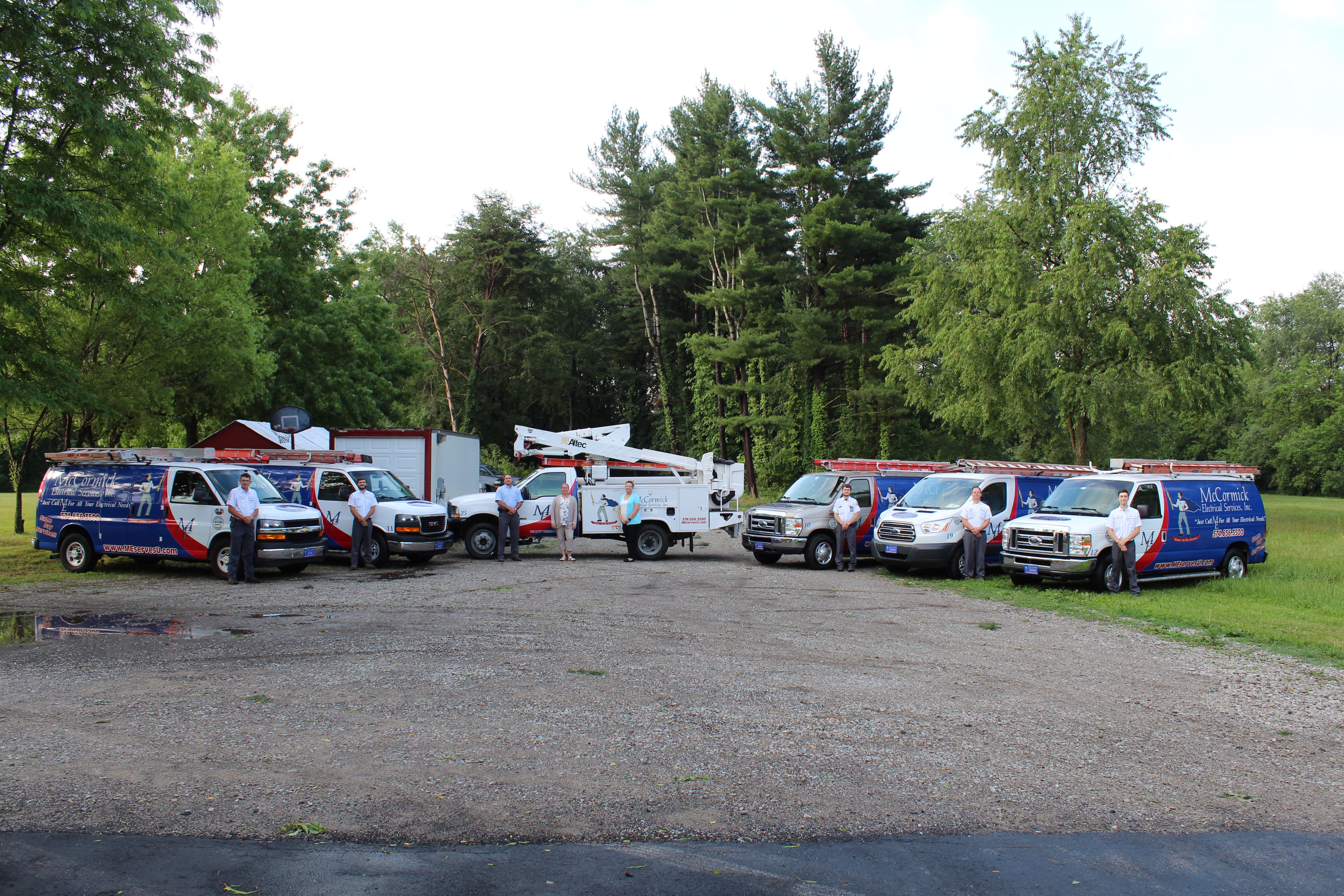 fleet of work trucks